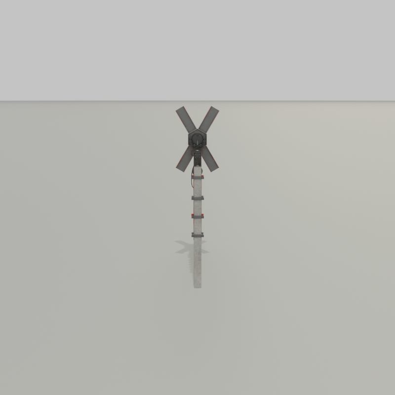 Railway crossing traffic light GDR Version Low-poly 3D model_23