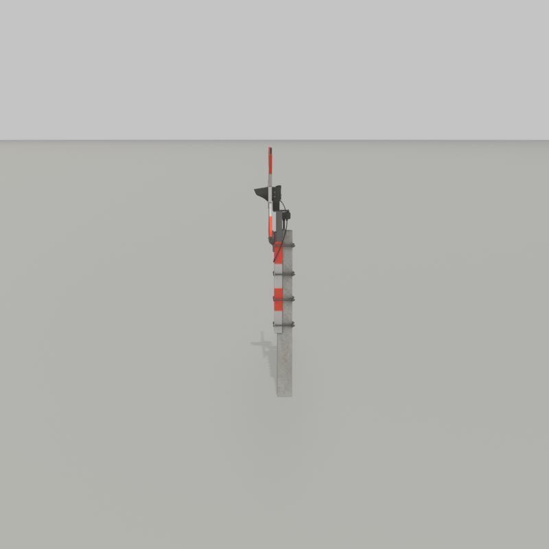 Railway crossing traffic light GDR Version Low-poly 3D model_37