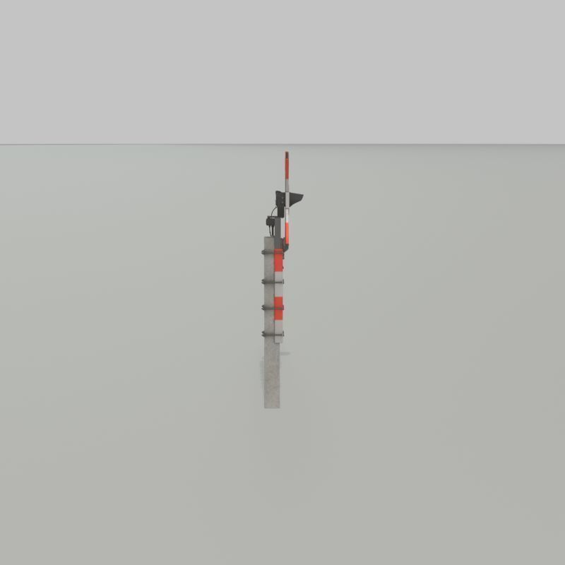 Railway crossing traffic light GDR Version Low-poly 3D model_28