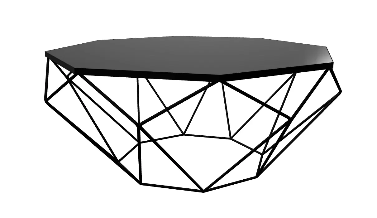 Geometric Modern Coffee Table Low-poly 3D model_0