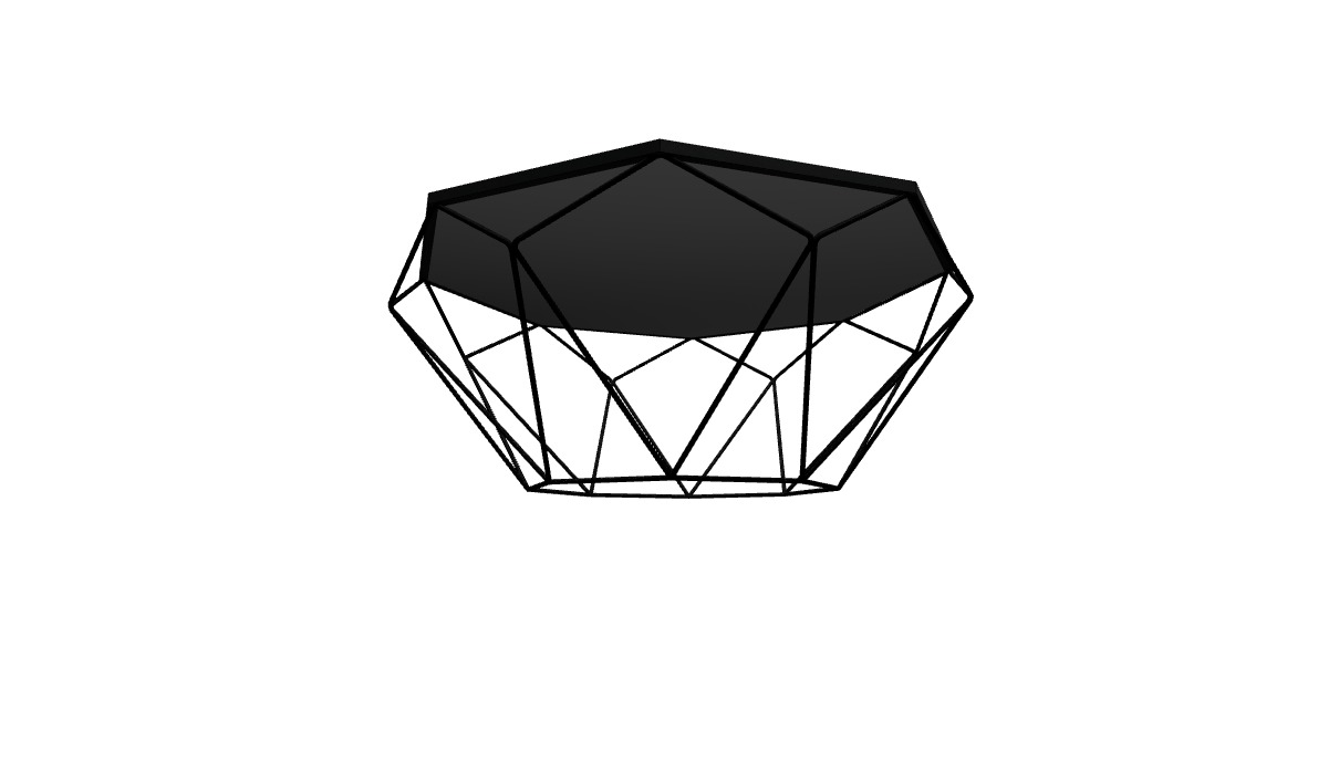 Geometric Modern Coffee Table Low-poly 3D model_1