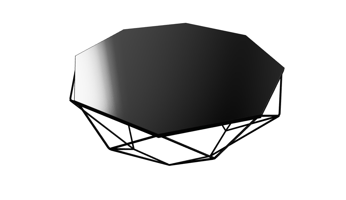 Geometric Modern Coffee Table Low-poly 3D model_2