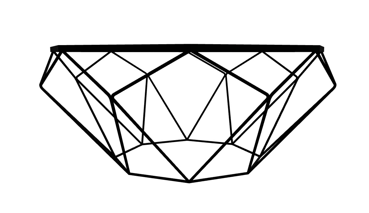 Geometric Modern Coffee Table Low-poly 3D model_5