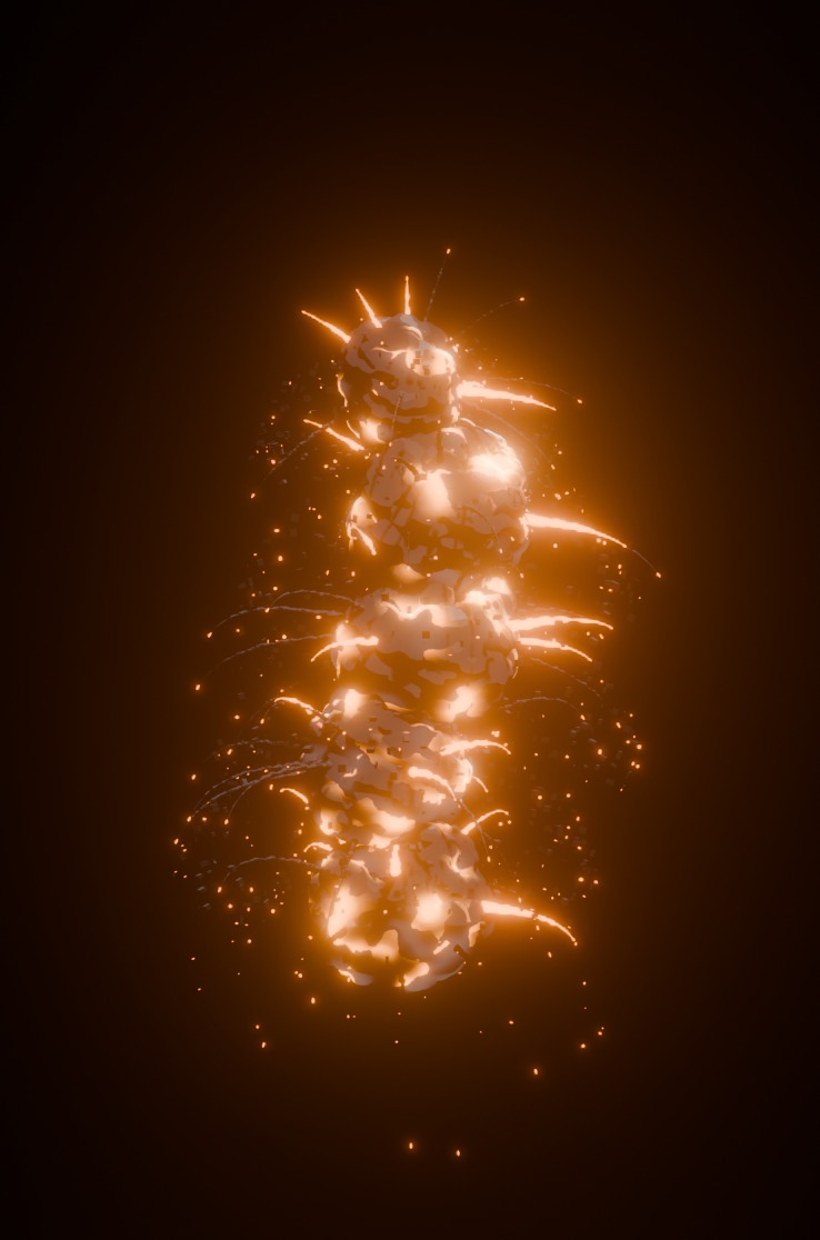 Anime Explosions Along Curve 3D model_5
