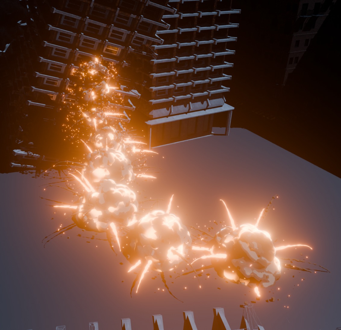 Anime Explosions Along Curve 3D model_3