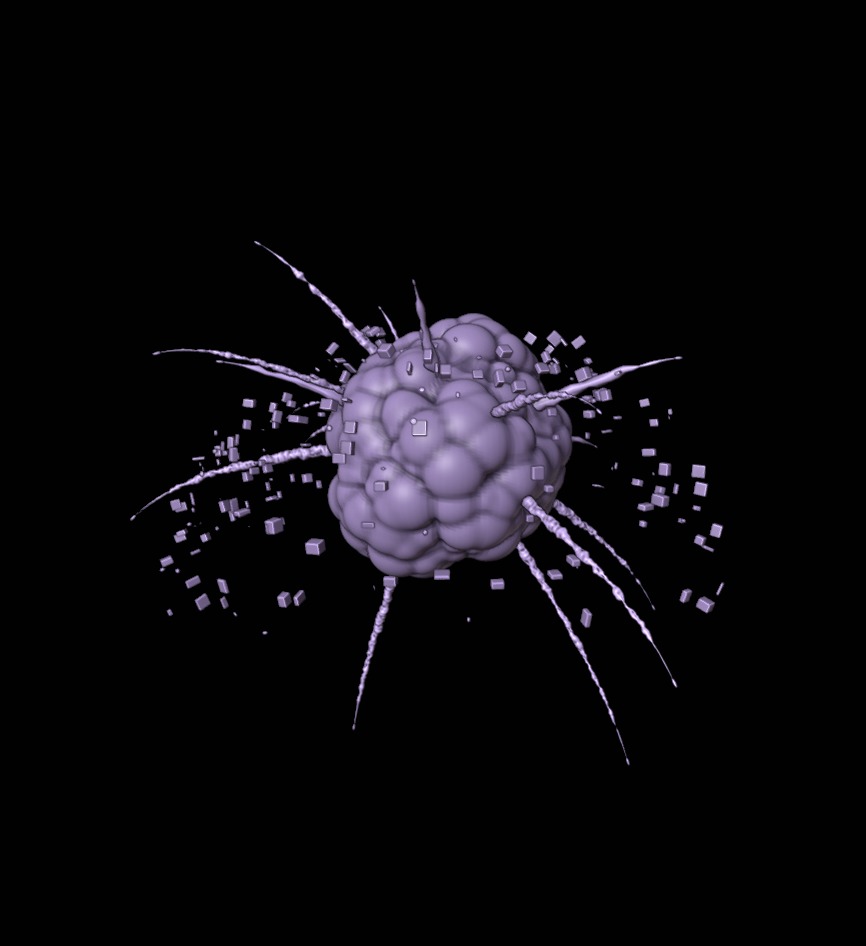 Anime Explosions Along Curve 3D model_9