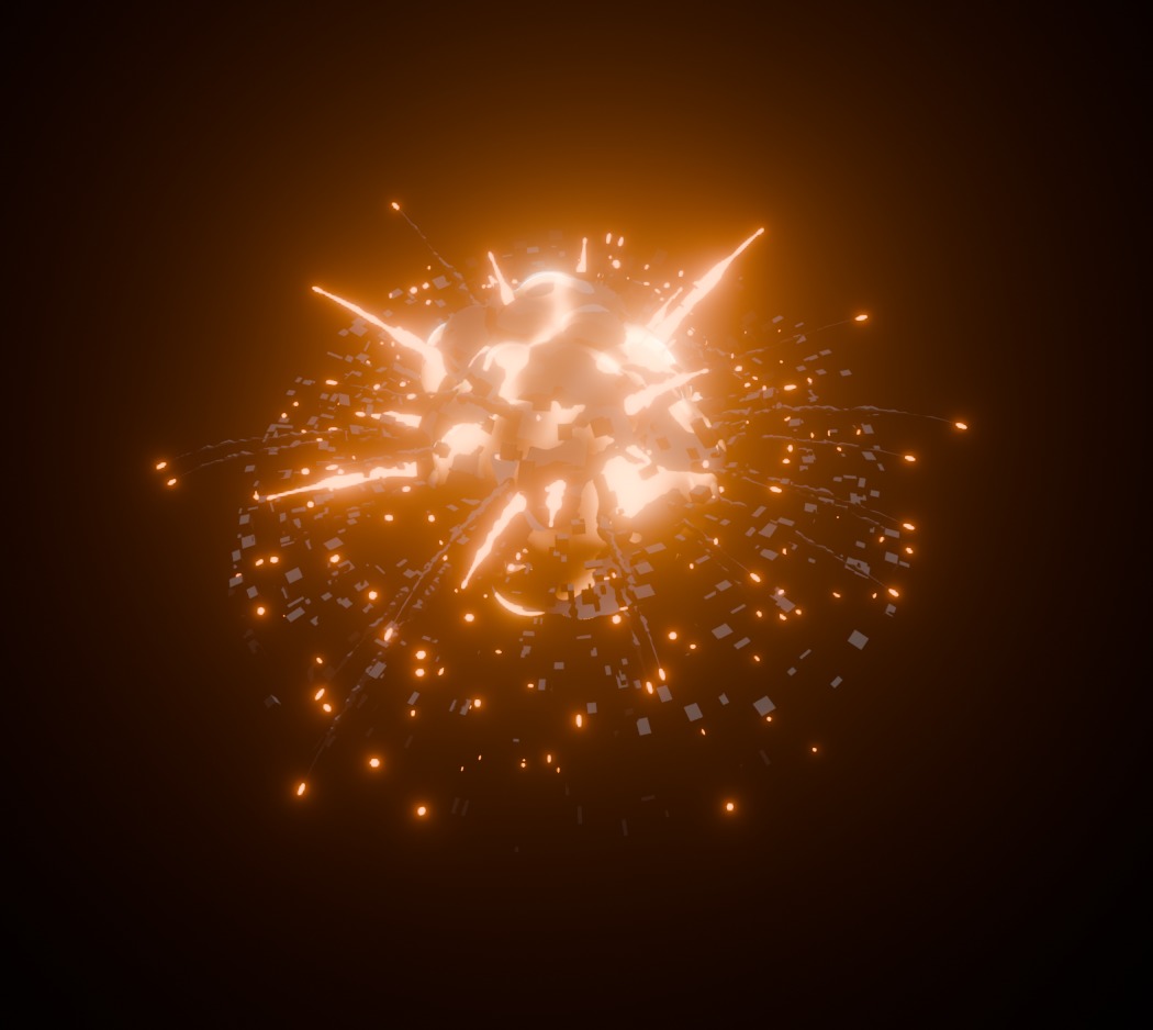 Anime Explosions Along Curve 3D model_7