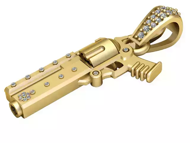 PISTOL  PENDANT 3D PRINTABLE MODEL 