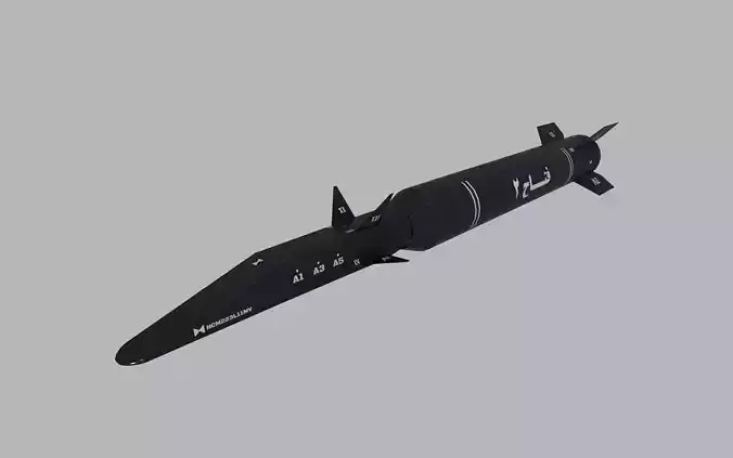 fattah 2 hypersonic missile lowpoly Low-poly 3D model