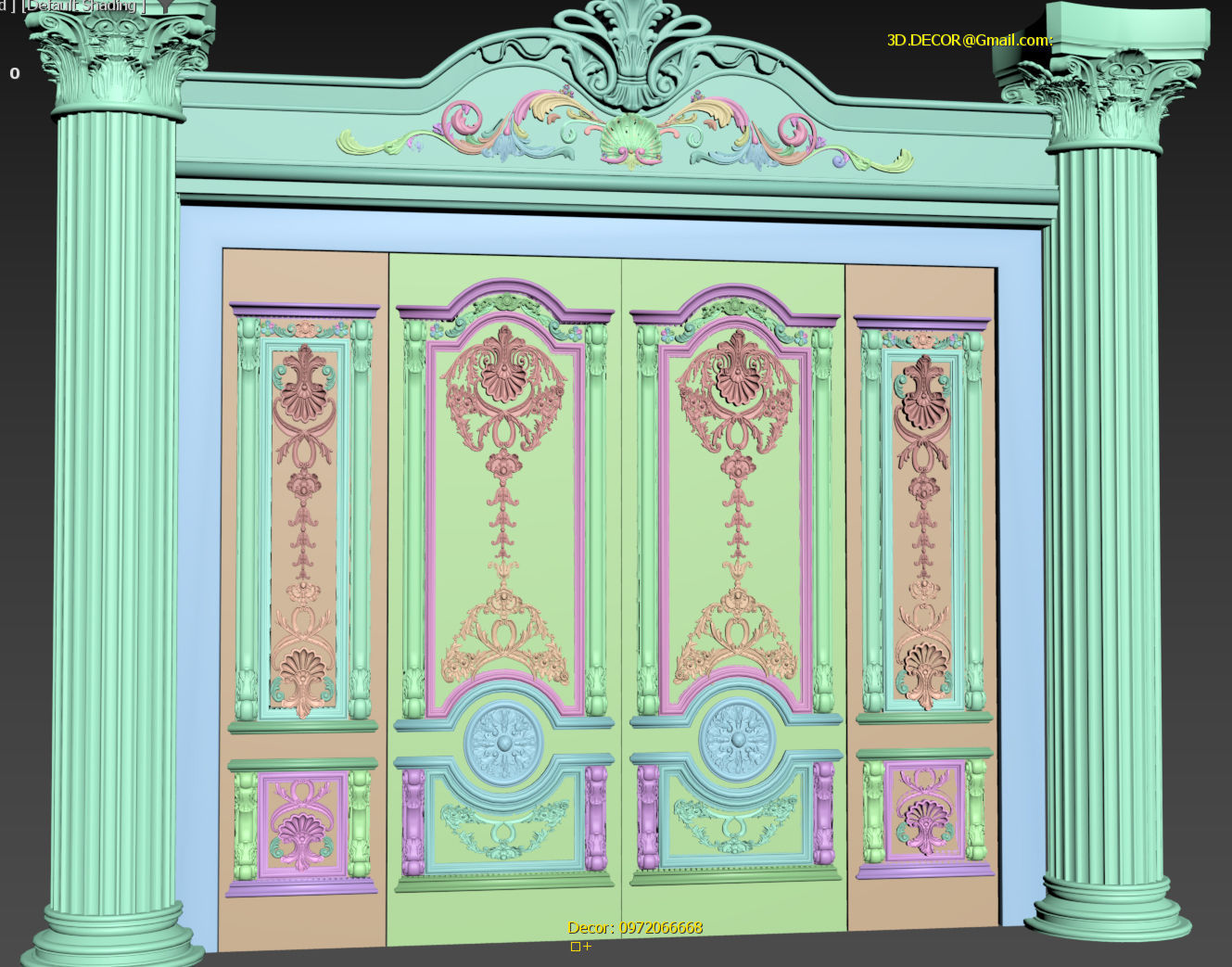 Classic Door Royal 8 3D model_3
