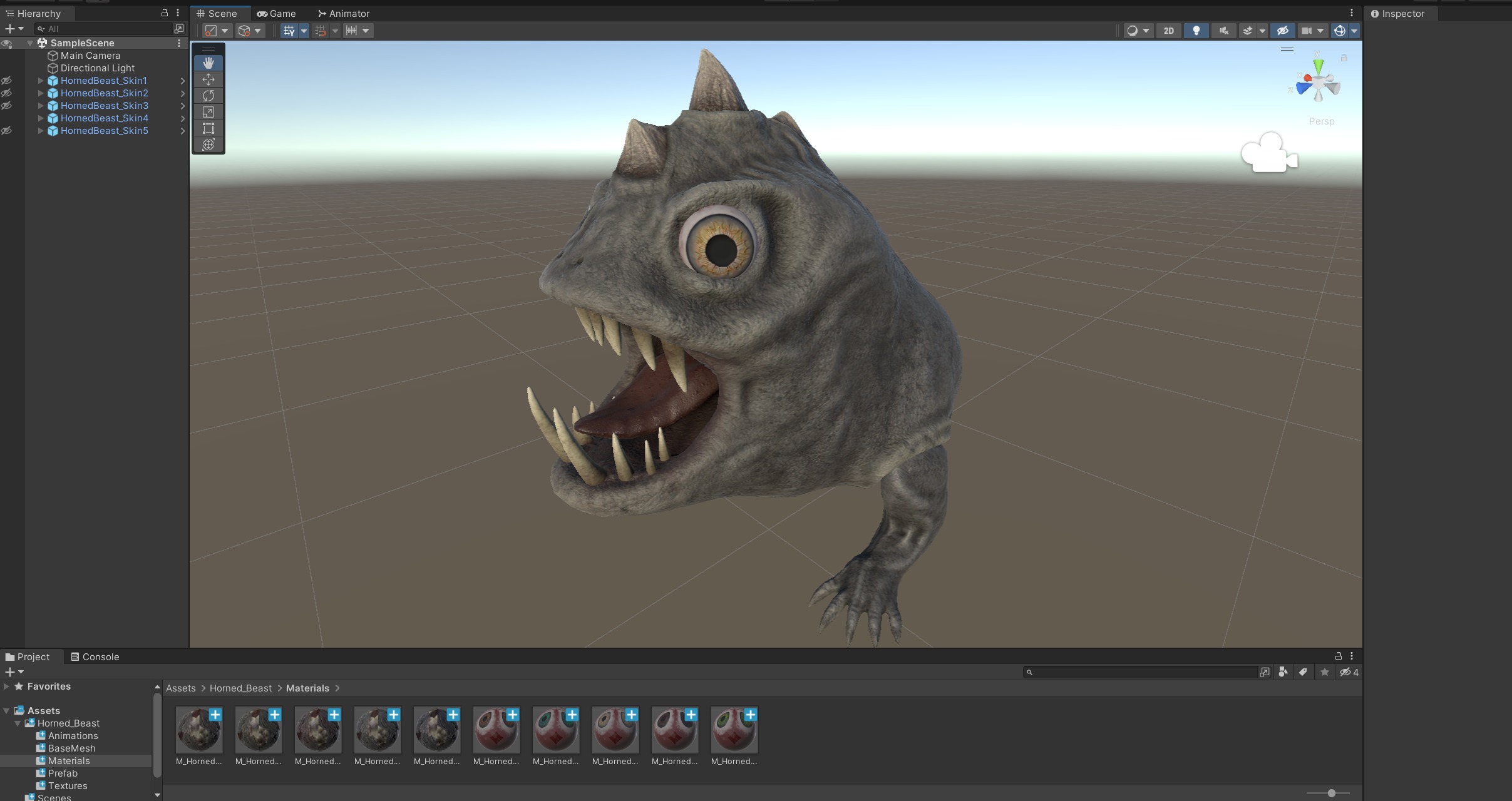 Horned Reptile Fantasy Beast Low-poly 3D model_13