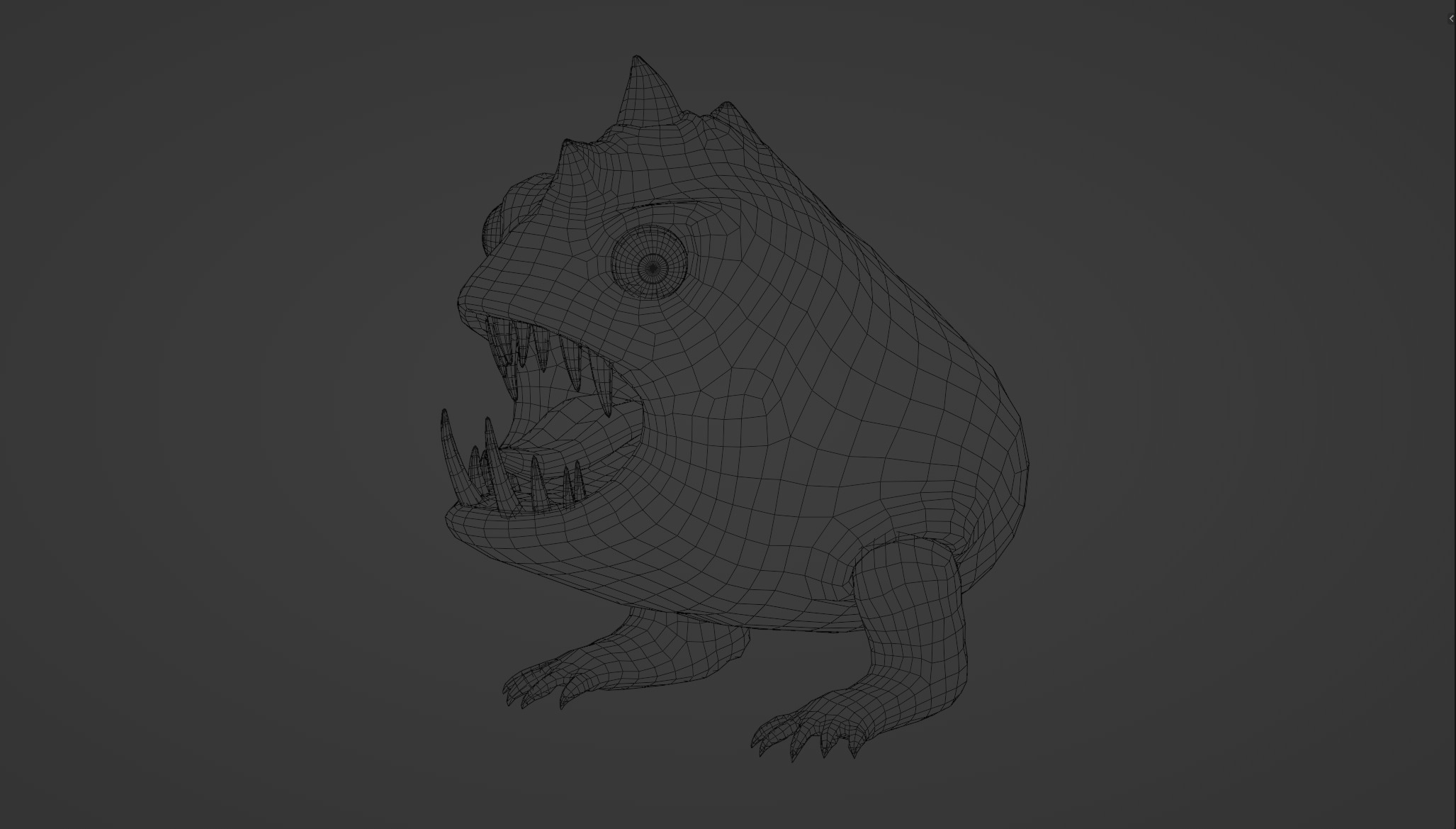 Horned Reptile Fantasy Beast Low-poly 3D model_8