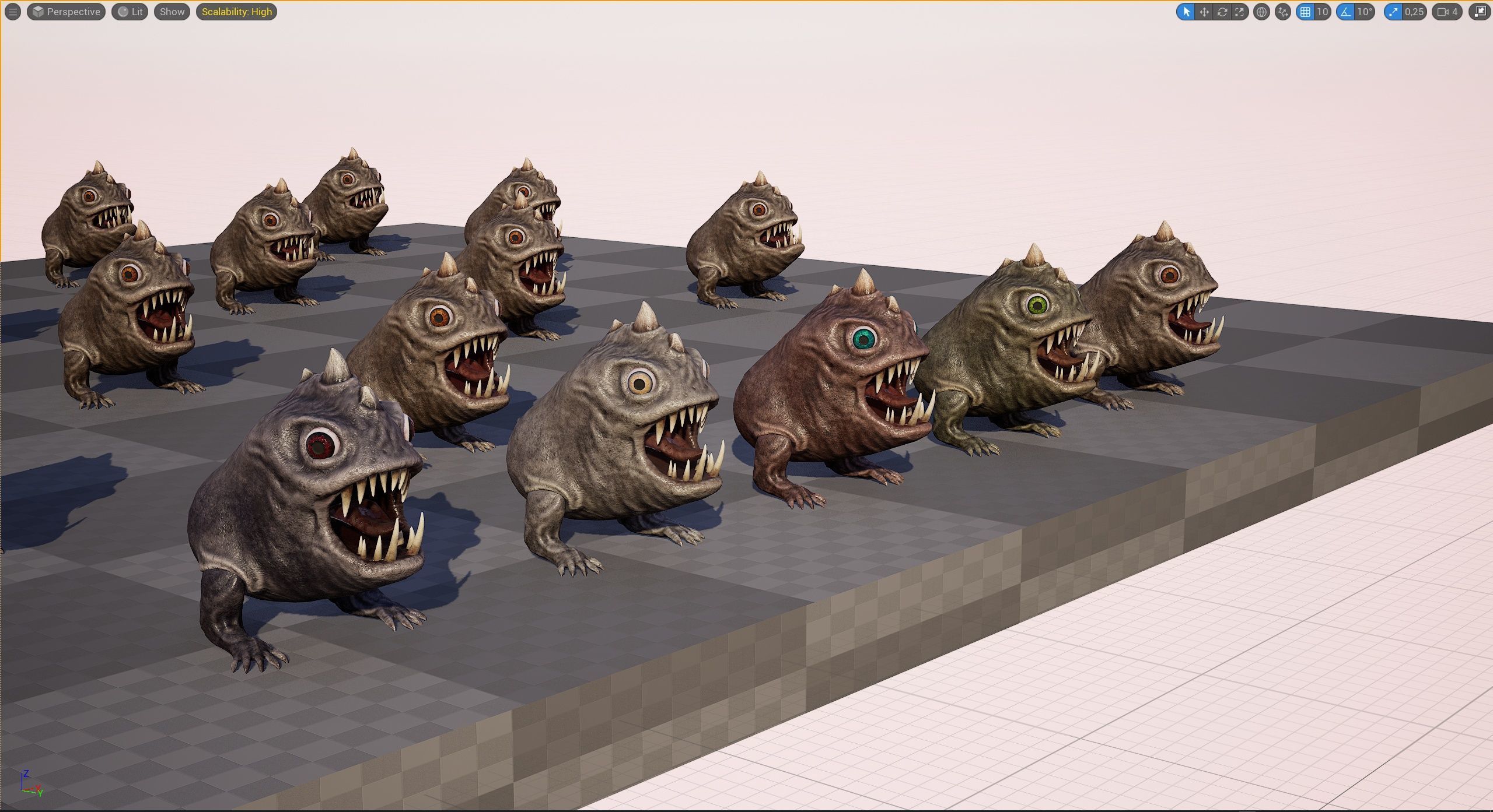 Horned Reptile Fantasy Beast Low-poly 3D model_9