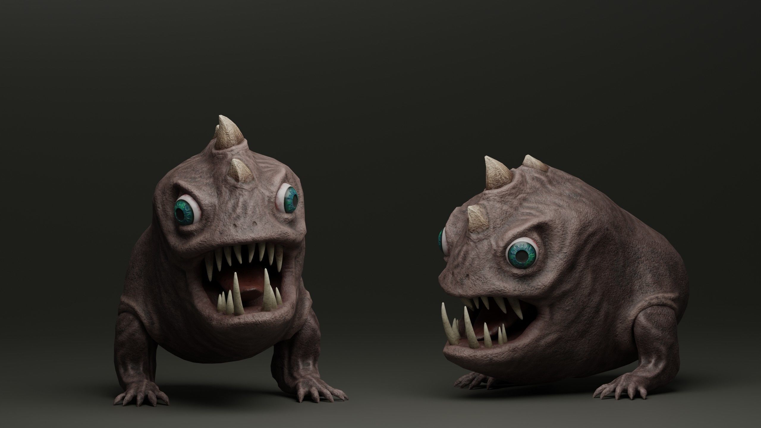 Horned Reptile Fantasy Beast Low-poly 3D model_4