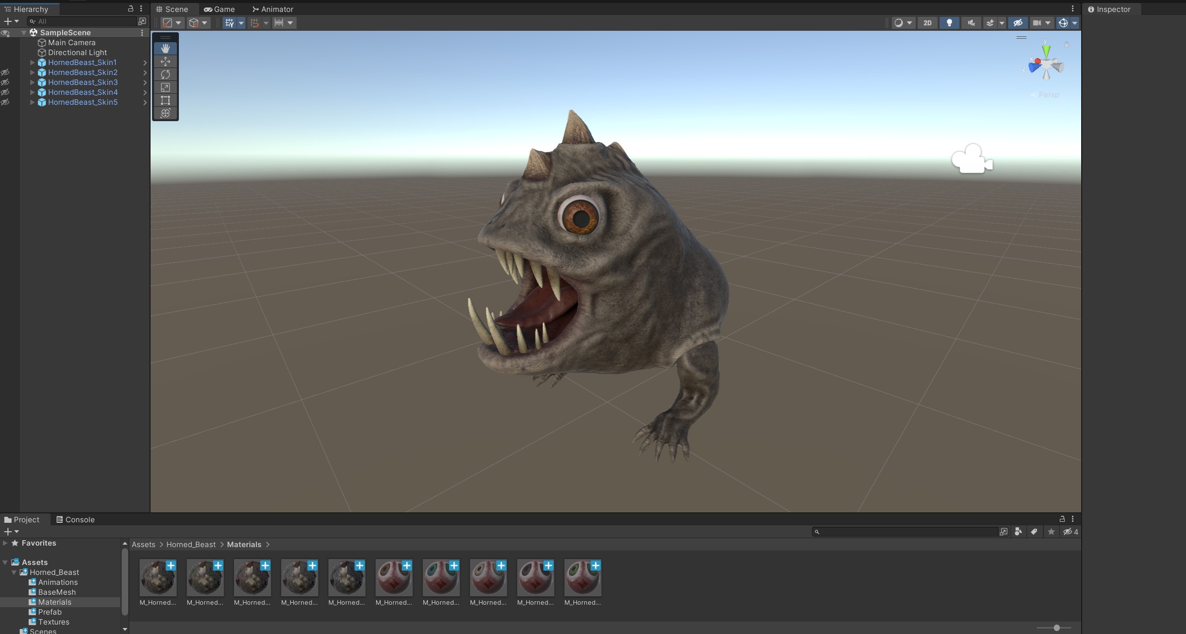 Horned Reptile Fantasy Beast Low-poly 3D model_16