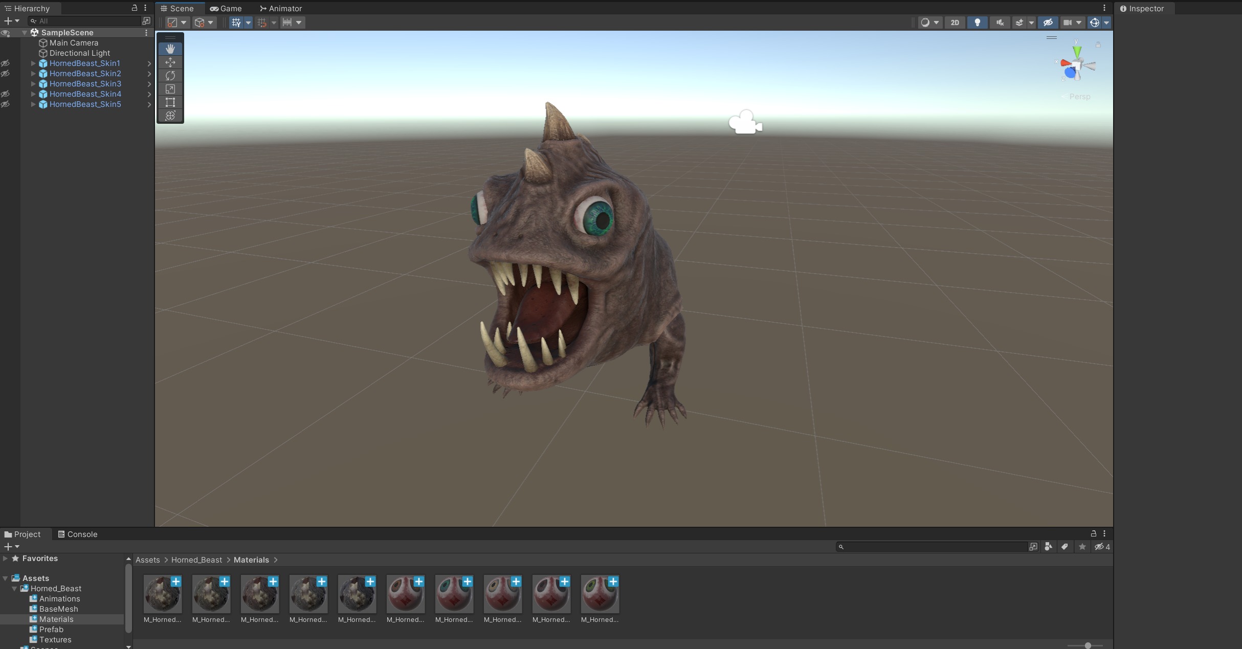 Horned Reptile Fantasy Beast Low-poly 3D model_12