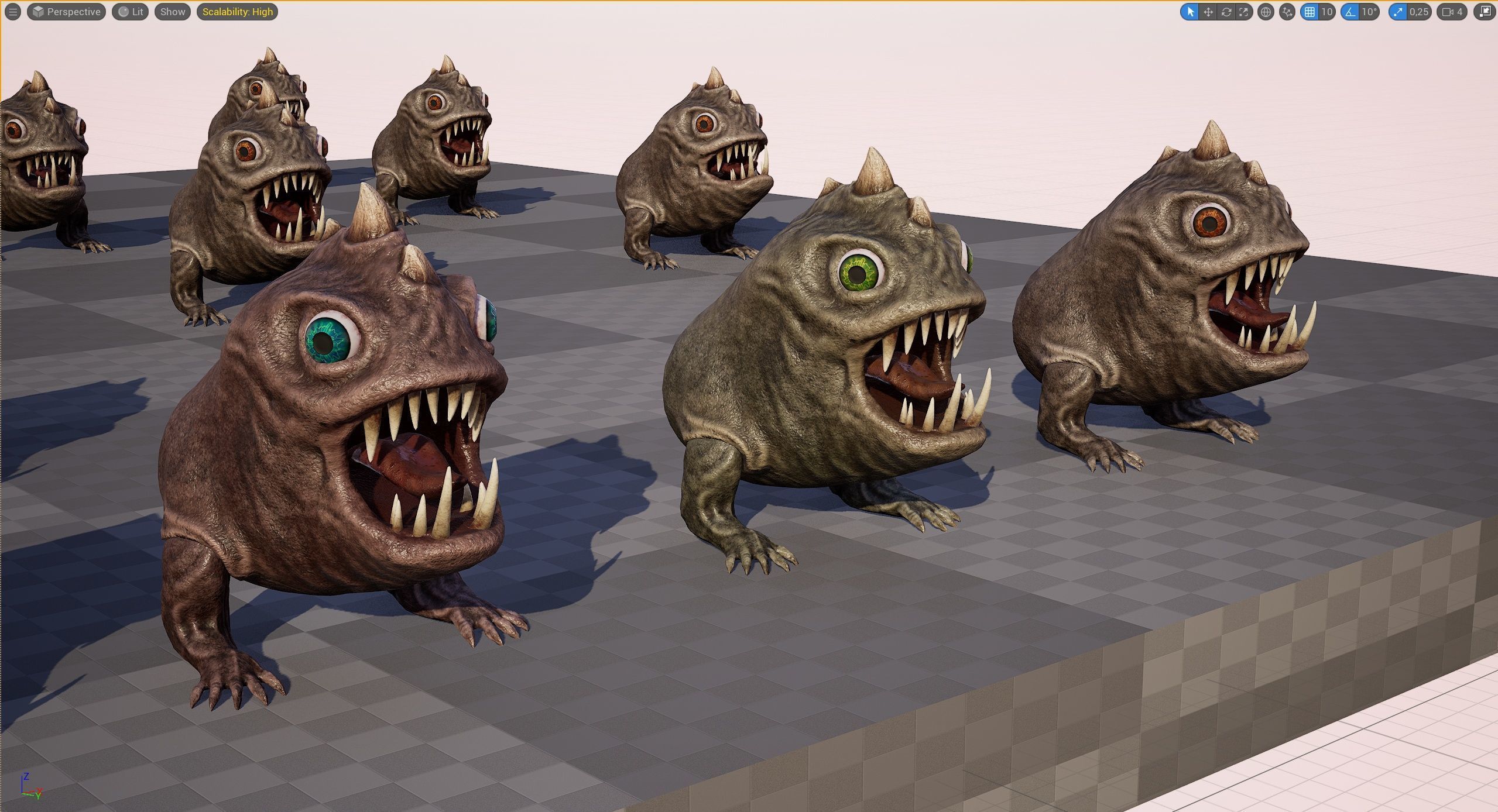 Horned Reptile Fantasy Beast Low-poly 3D model_11