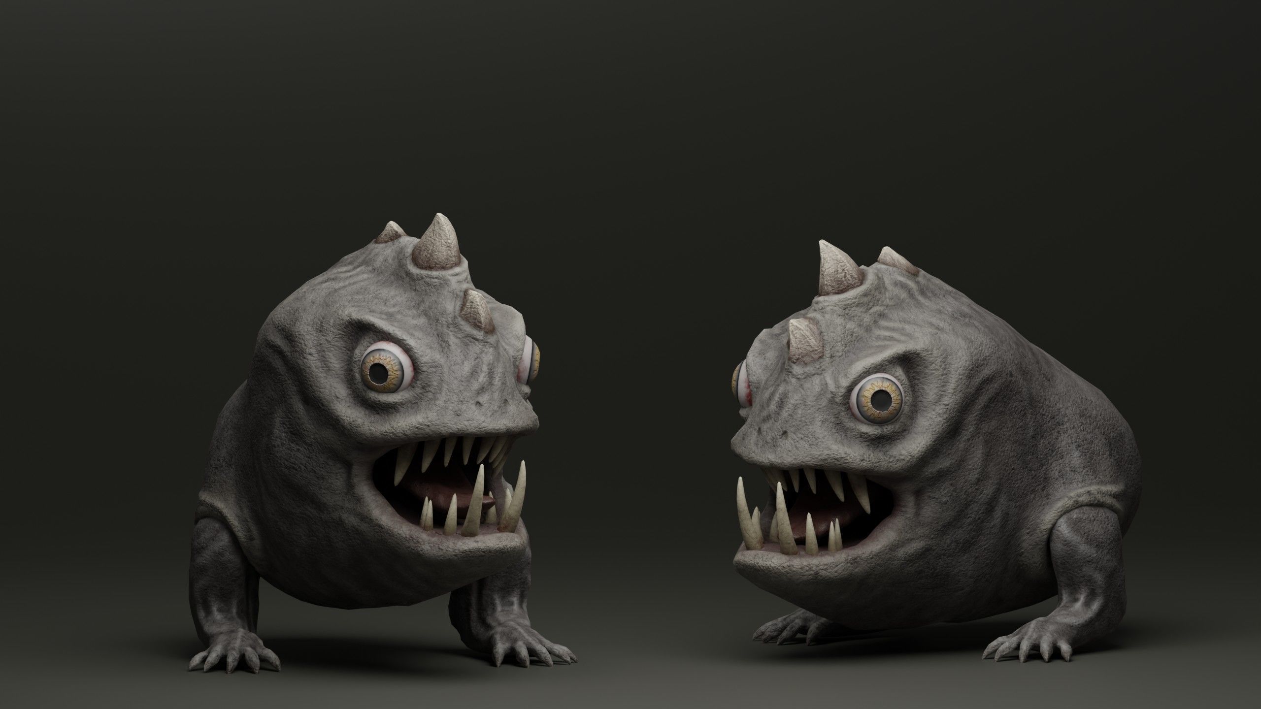 Horned Reptile Fantasy Beast Low-poly 3D model_5