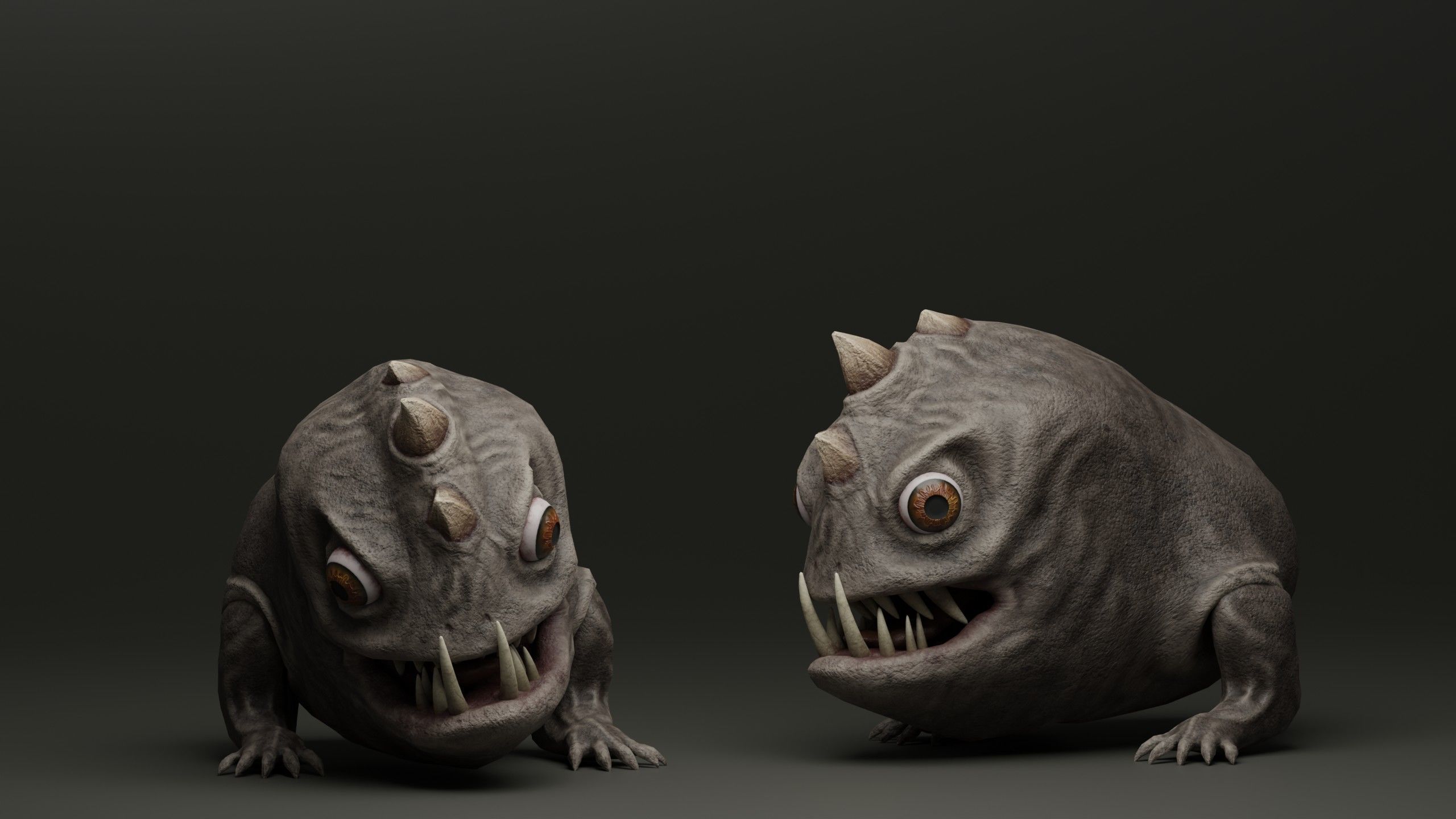 Horned Reptile Fantasy Beast Low-poly 3D model_3