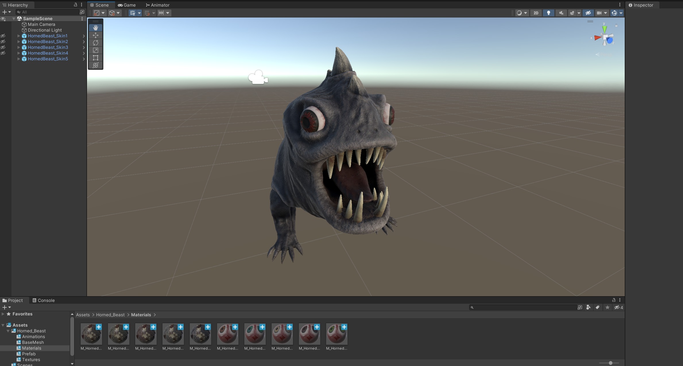 Horned Reptile Fantasy Beast Low-poly 3D model_14