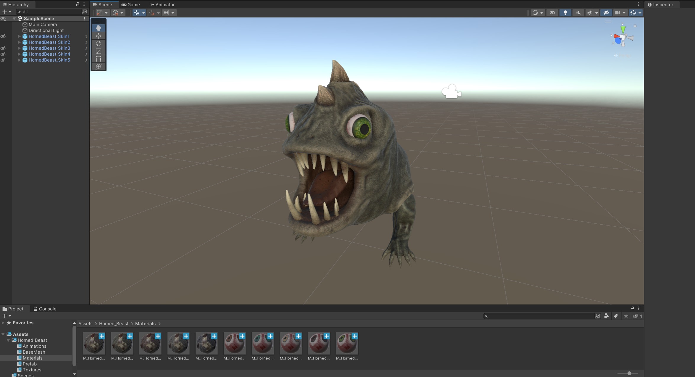 Horned Reptile Fantasy Beast Low-poly 3D model_15