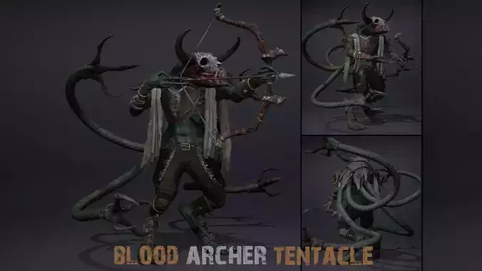 Blood Archer Tentacle Low-poly 3D model