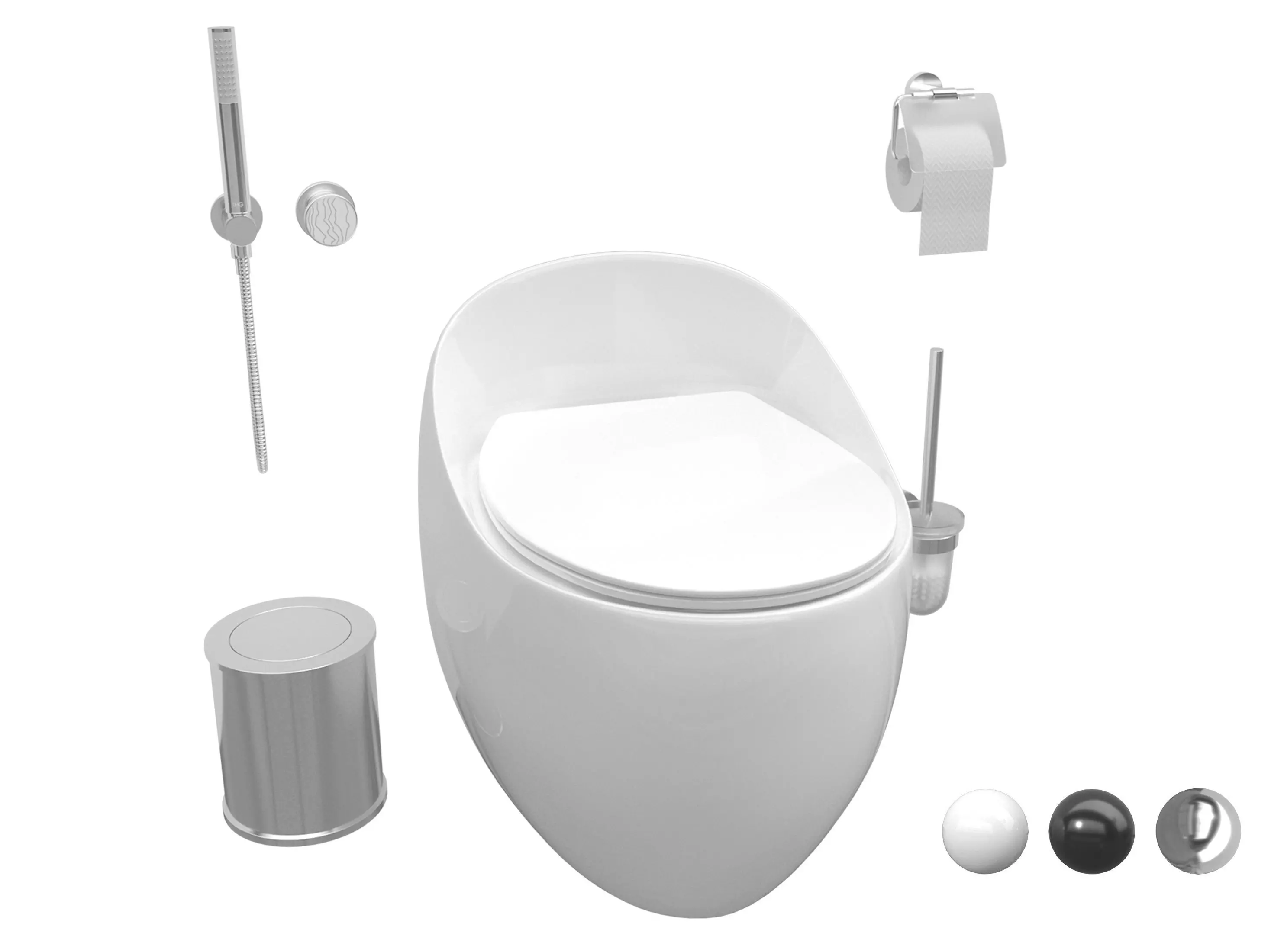 Clearhalo Toilet Set with Thg Paris Yoko Ice Decor WC Bathroom 3D model