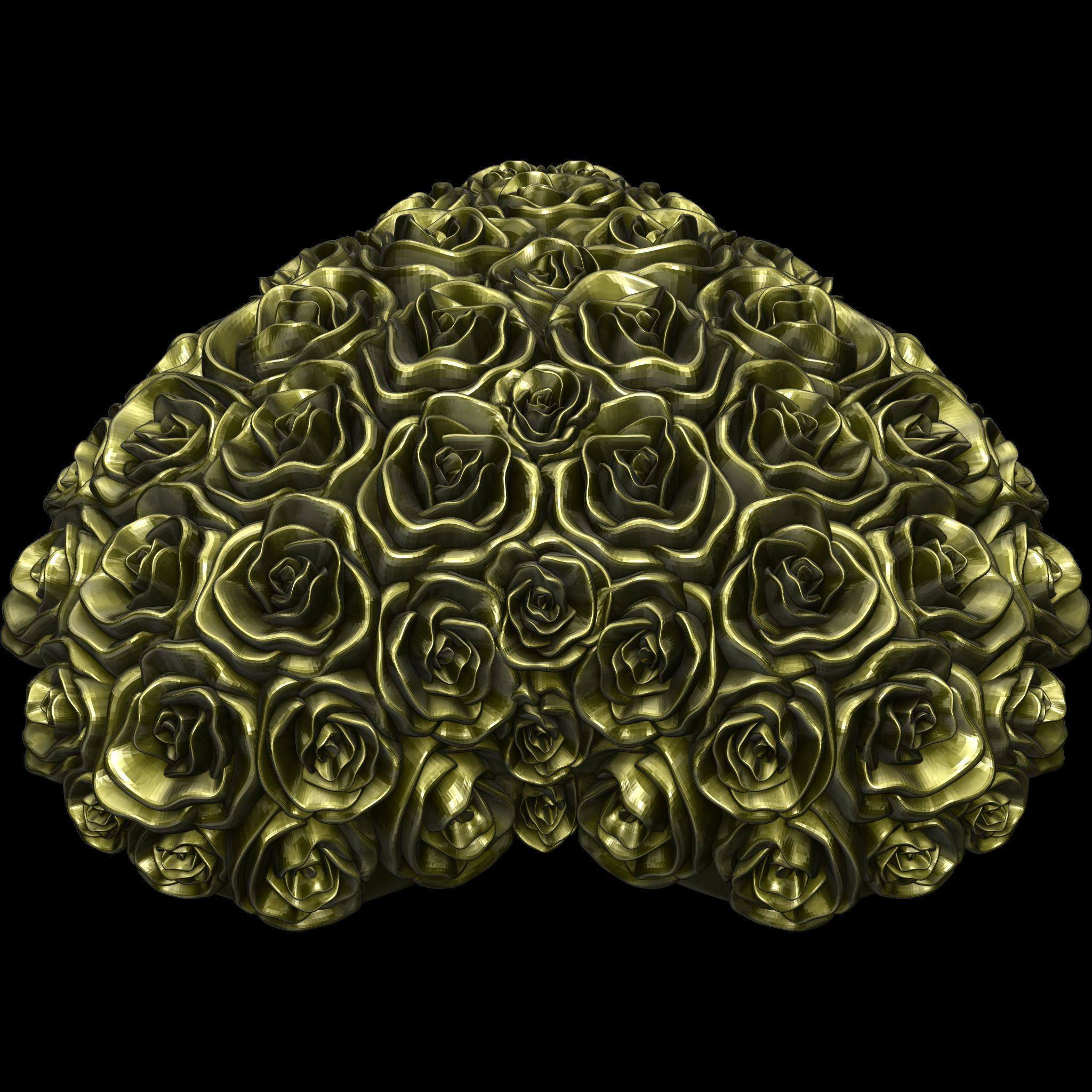 Heart of Roses Relief and Pendant  STL file for 3D print model_8