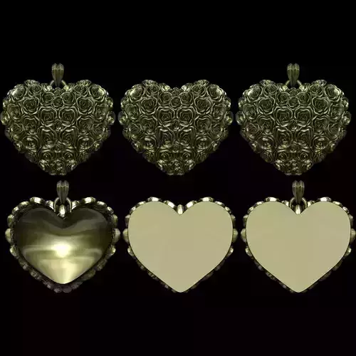 Heart of Roses Relief and Pendant  STL file for