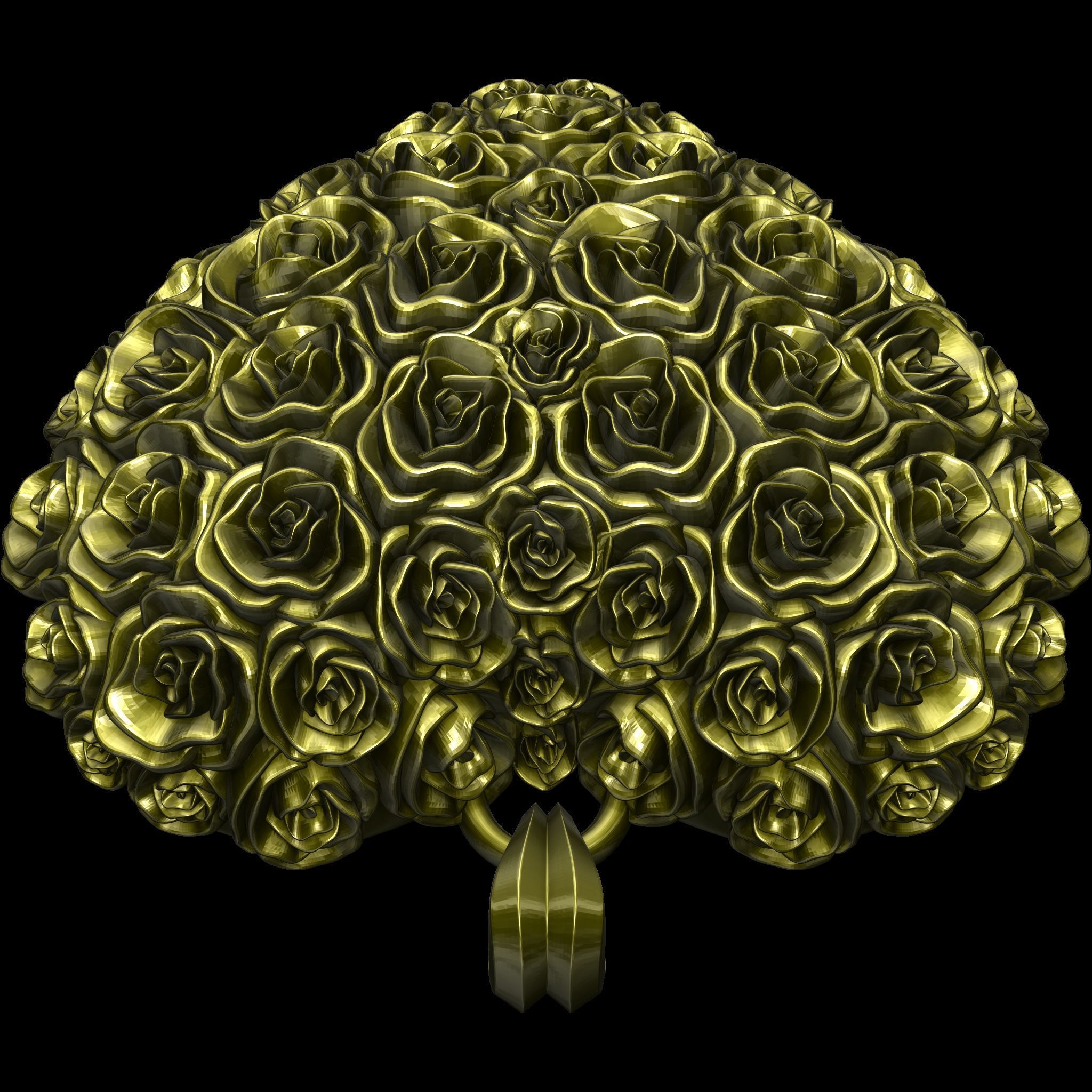 Heart of Roses Relief and Pendant  STL file for 3D print model_6