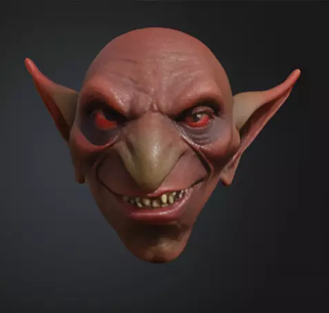 Goblin Head Devil Bust Mask 3D print model_0