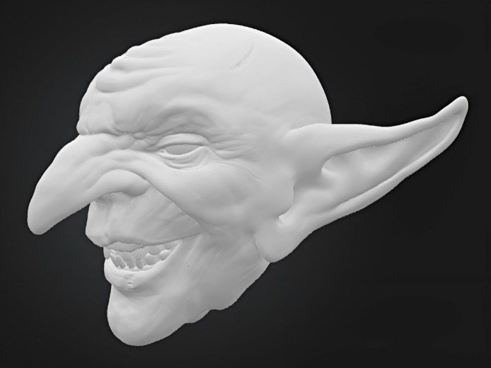Goblin Head Devil Bust Mask 3D print model_2