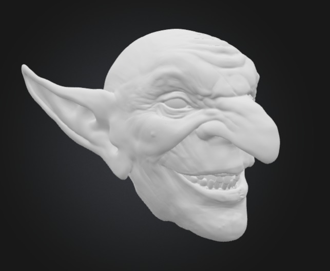 Goblin Head Devil Bust Mask 3D print model_3