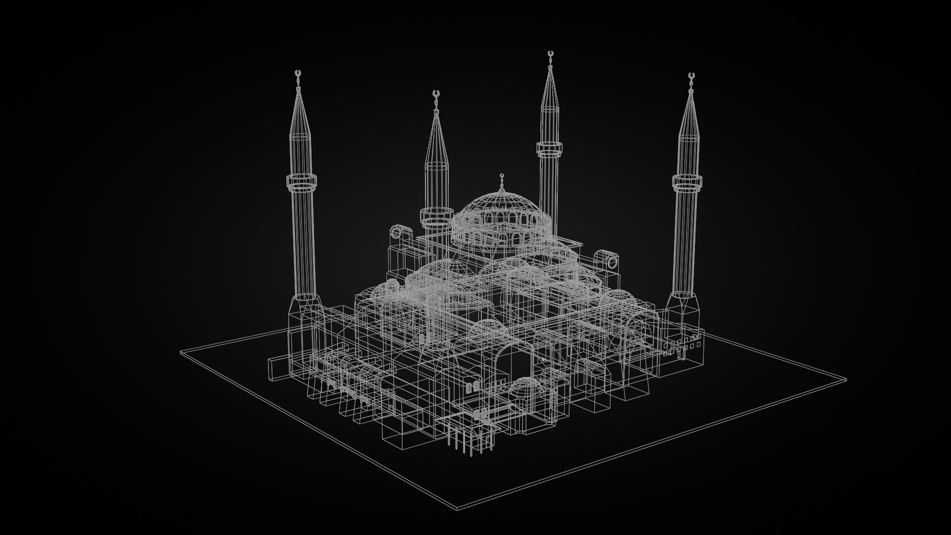 Low Poly Hagia Sophia Mosque - Ayasofya - Turkey Low-poly 3D model_6