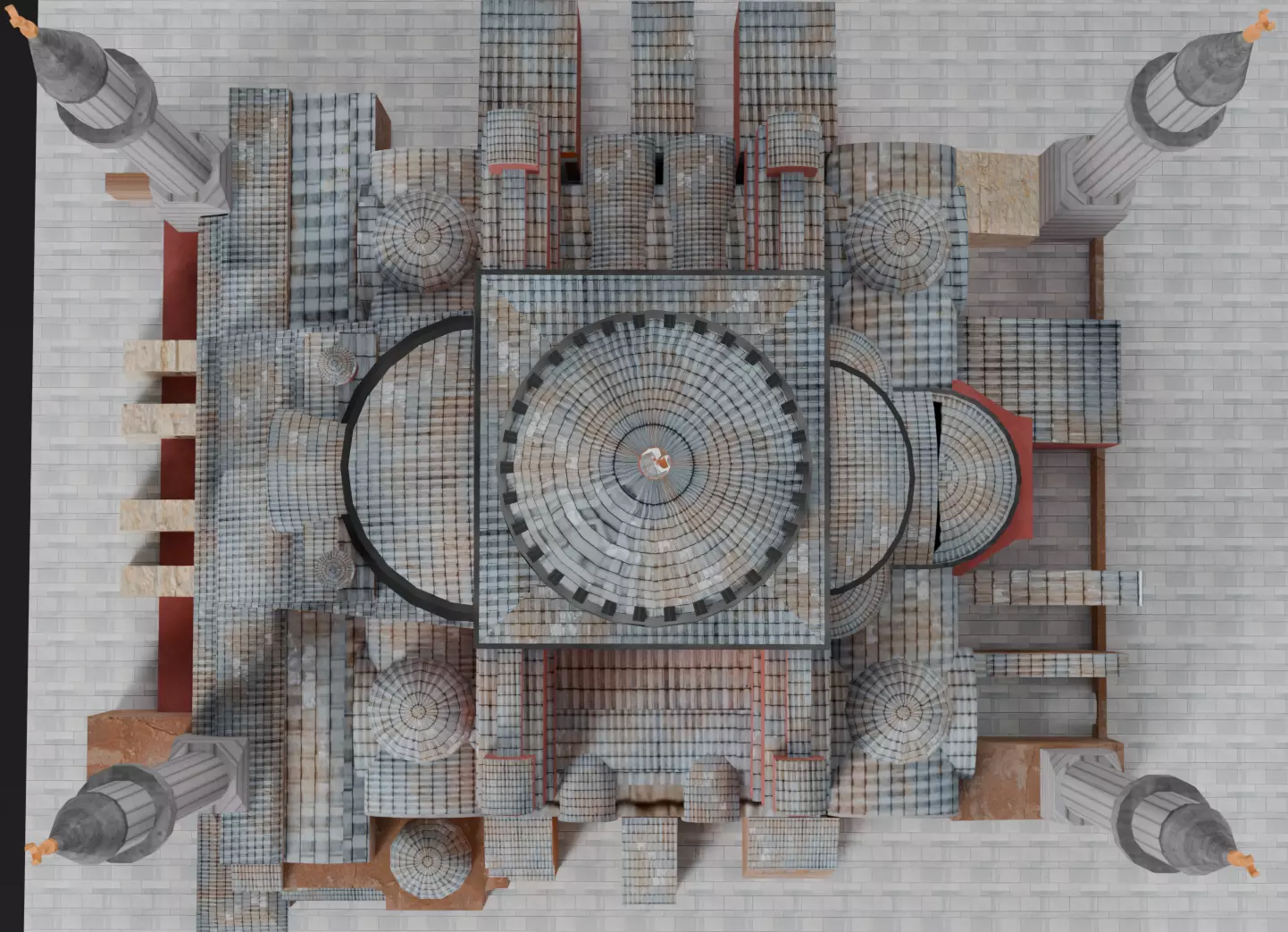 Low Poly Hagia Sophia Mosque - Ayasofya - Turkey Low-poly 3D model_0