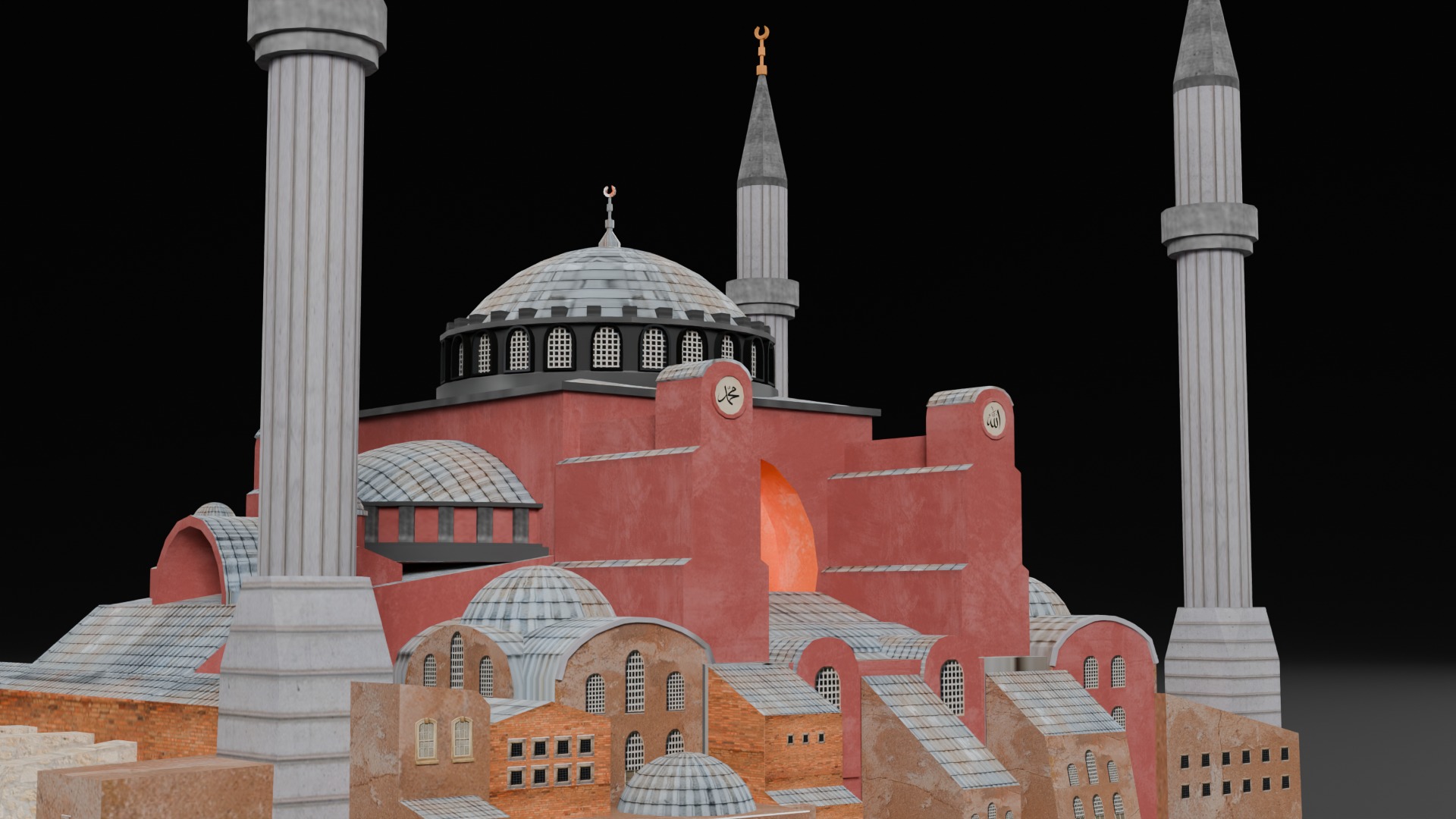 Low Poly Hagia Sophia Mosque - Ayasofya - Turkey Low-poly 3D model_11