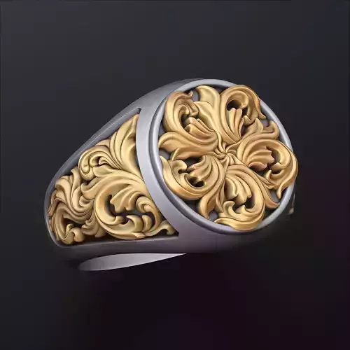 Signet Ring With Ornamental Details