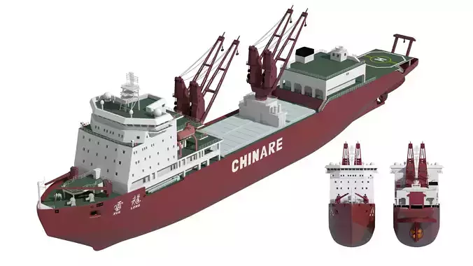 China largest Scientific research ship Xuelong 3D model