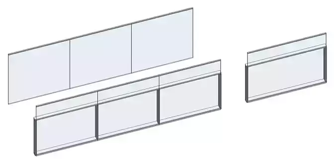 Glass Railing Parametric Revit family Volume01