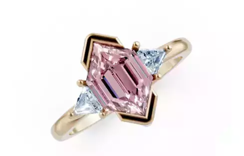 Fancy Cut Gemstone Ring 3D Model-11