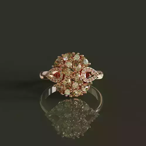 Luxurious Pear Shaped Gemstone Ring  Statement Jewelry 3D Model