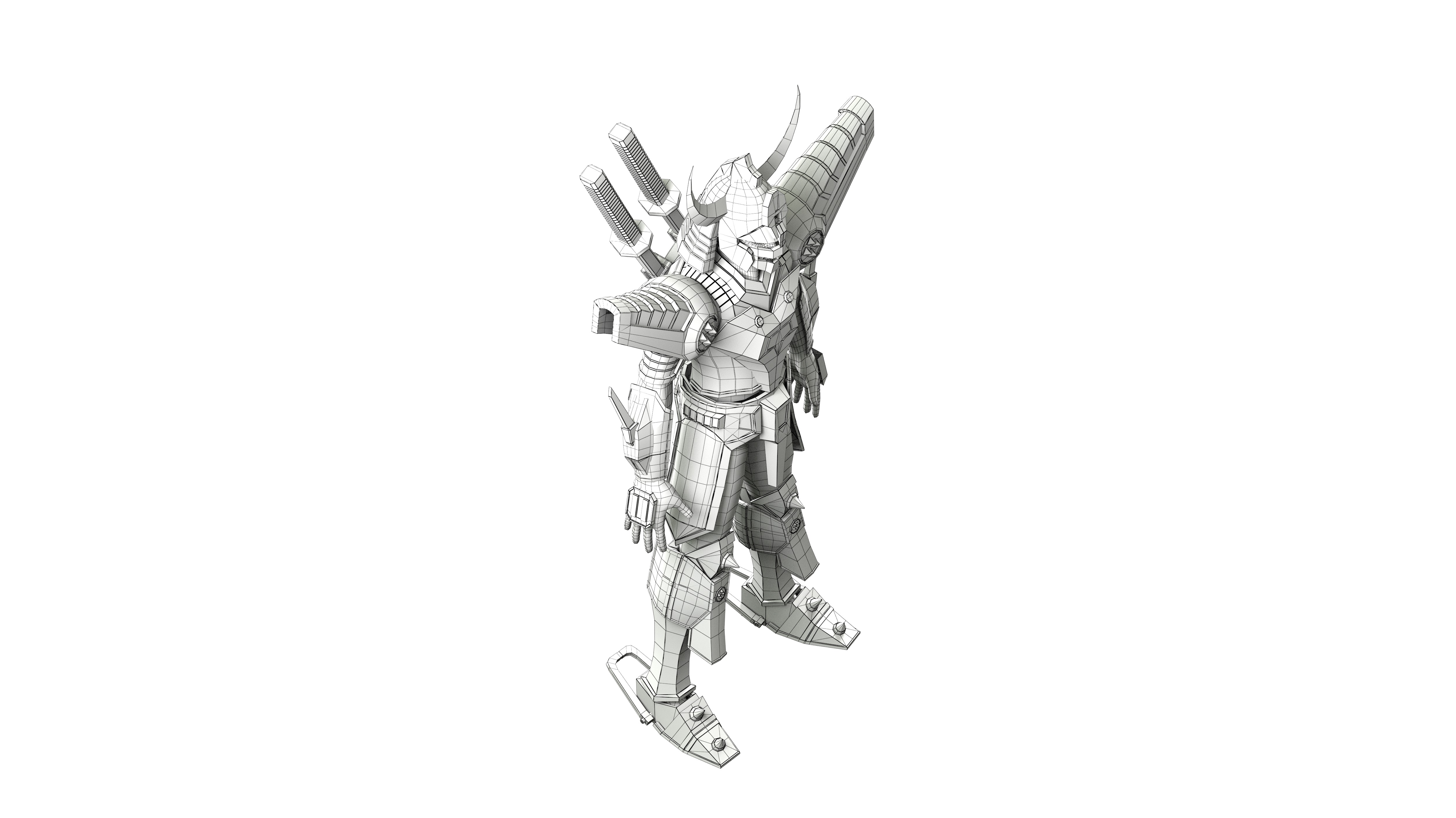 Magic Knight Rayearth Mecha Warriors Anime Character Blaze 3D model_25