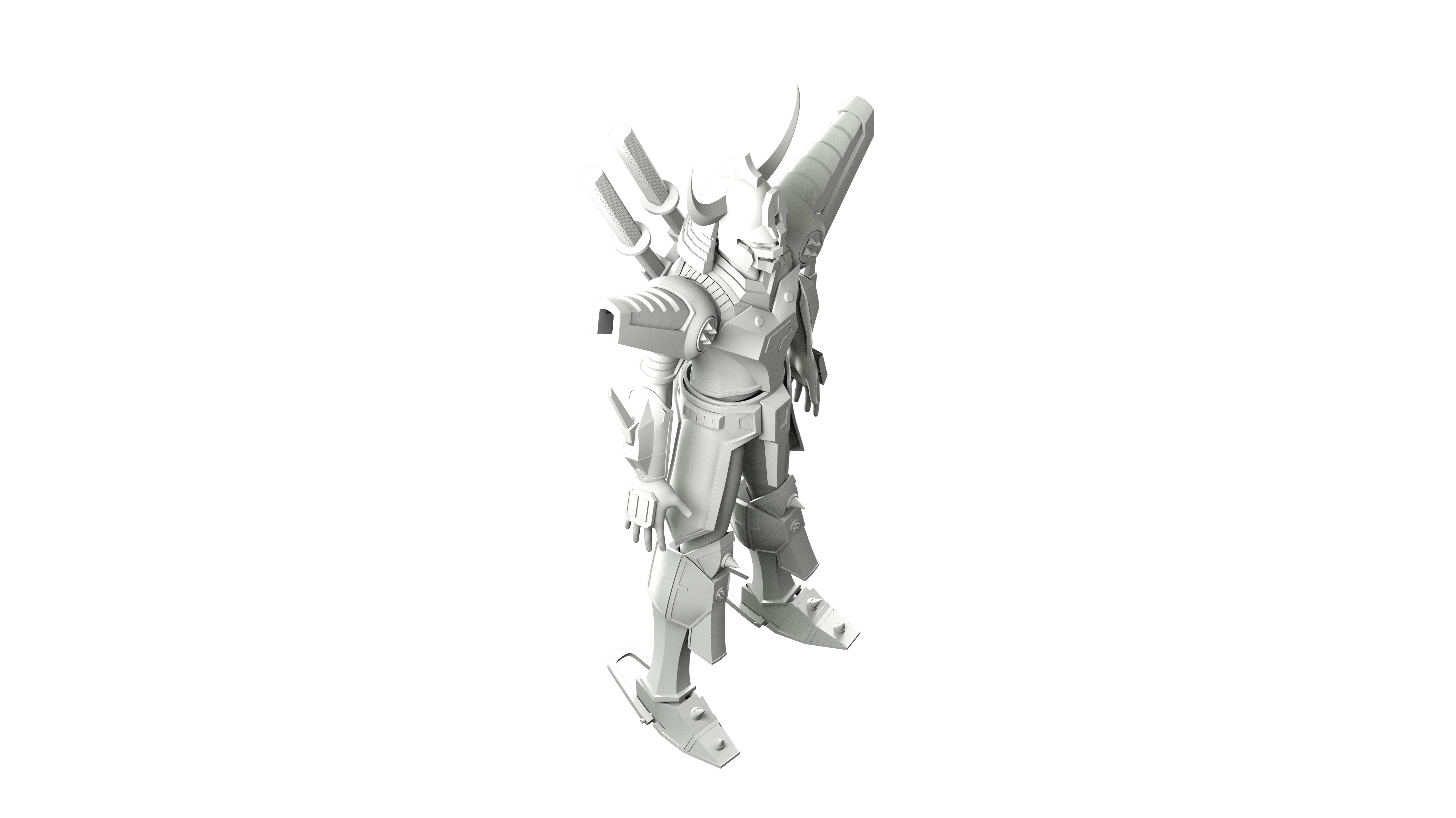 Magic Knight Rayearth Mecha Warriors Anime Character Blaze 3D model_31
