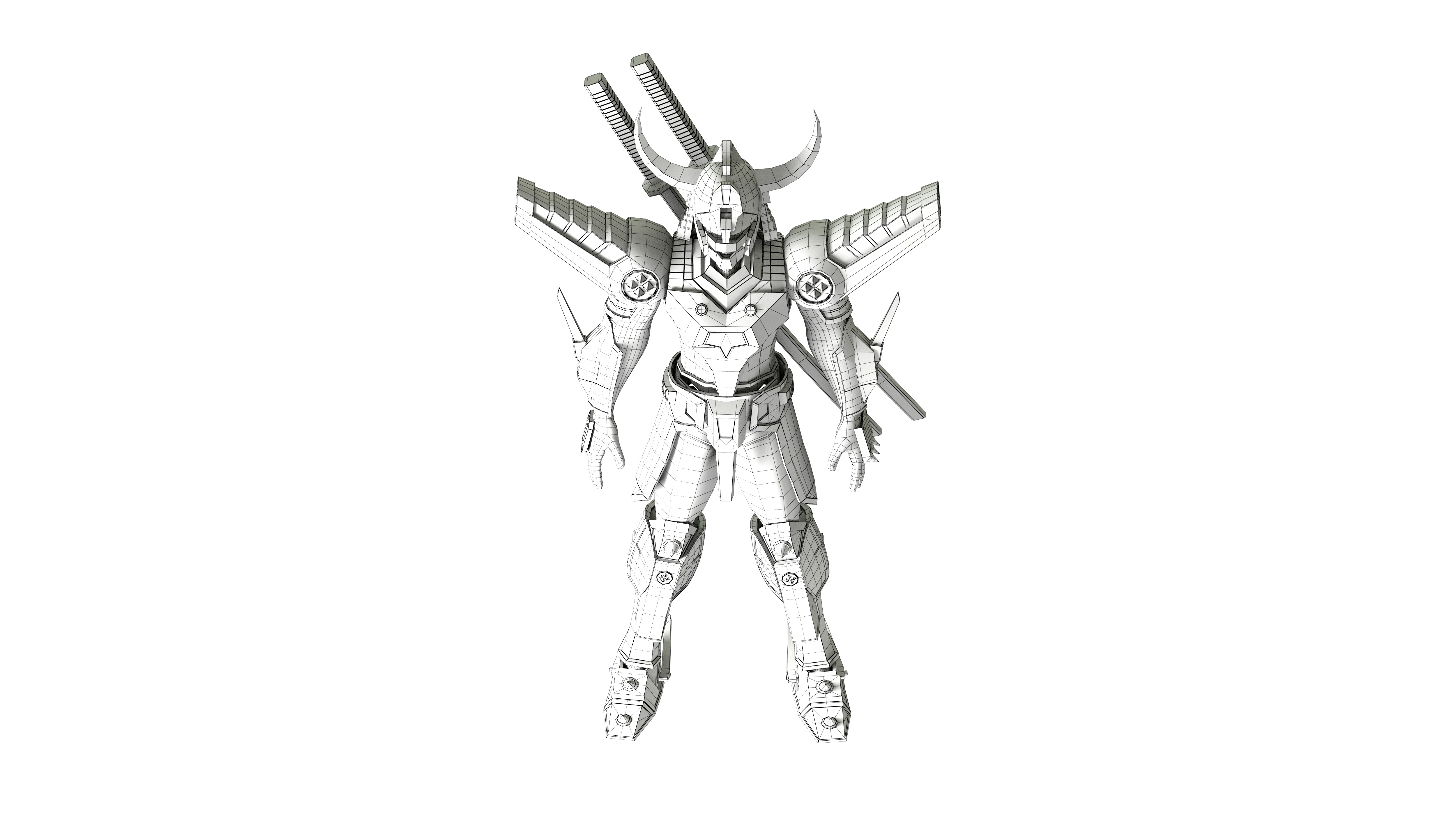Magic Knight Rayearth Mecha Warriors Anime Character Blaze 3D model_17