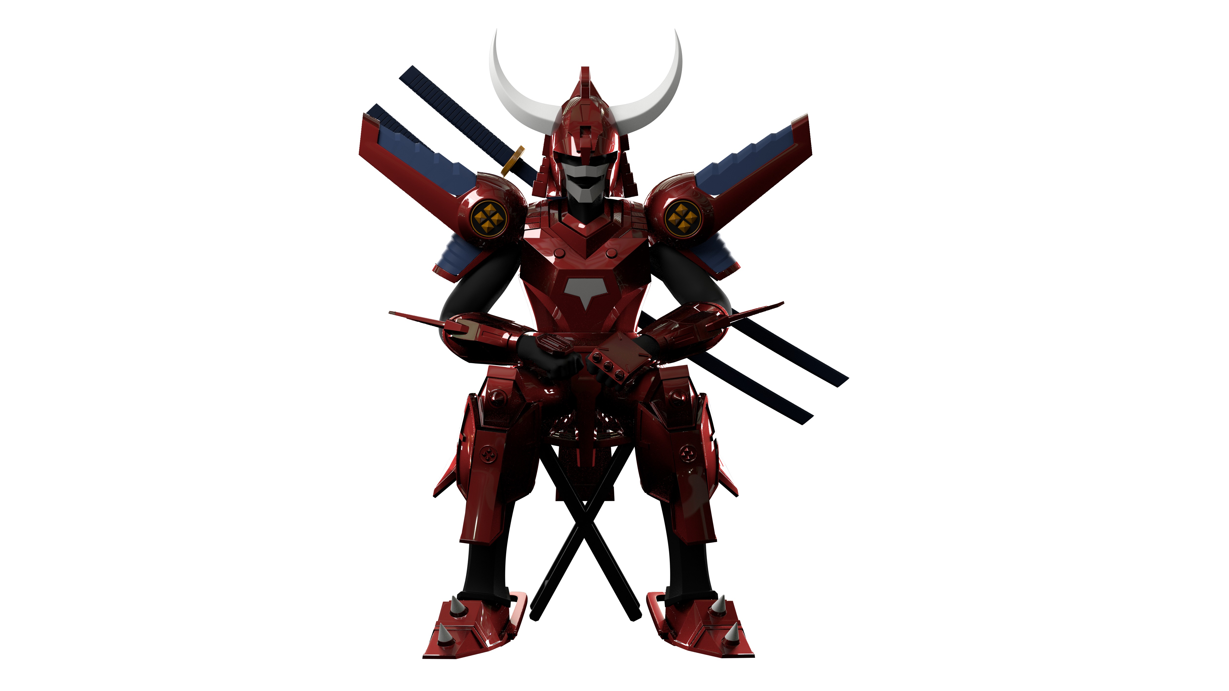 Magic Knight Rayearth Mecha Warriors Anime Character Blaze 3D model_2