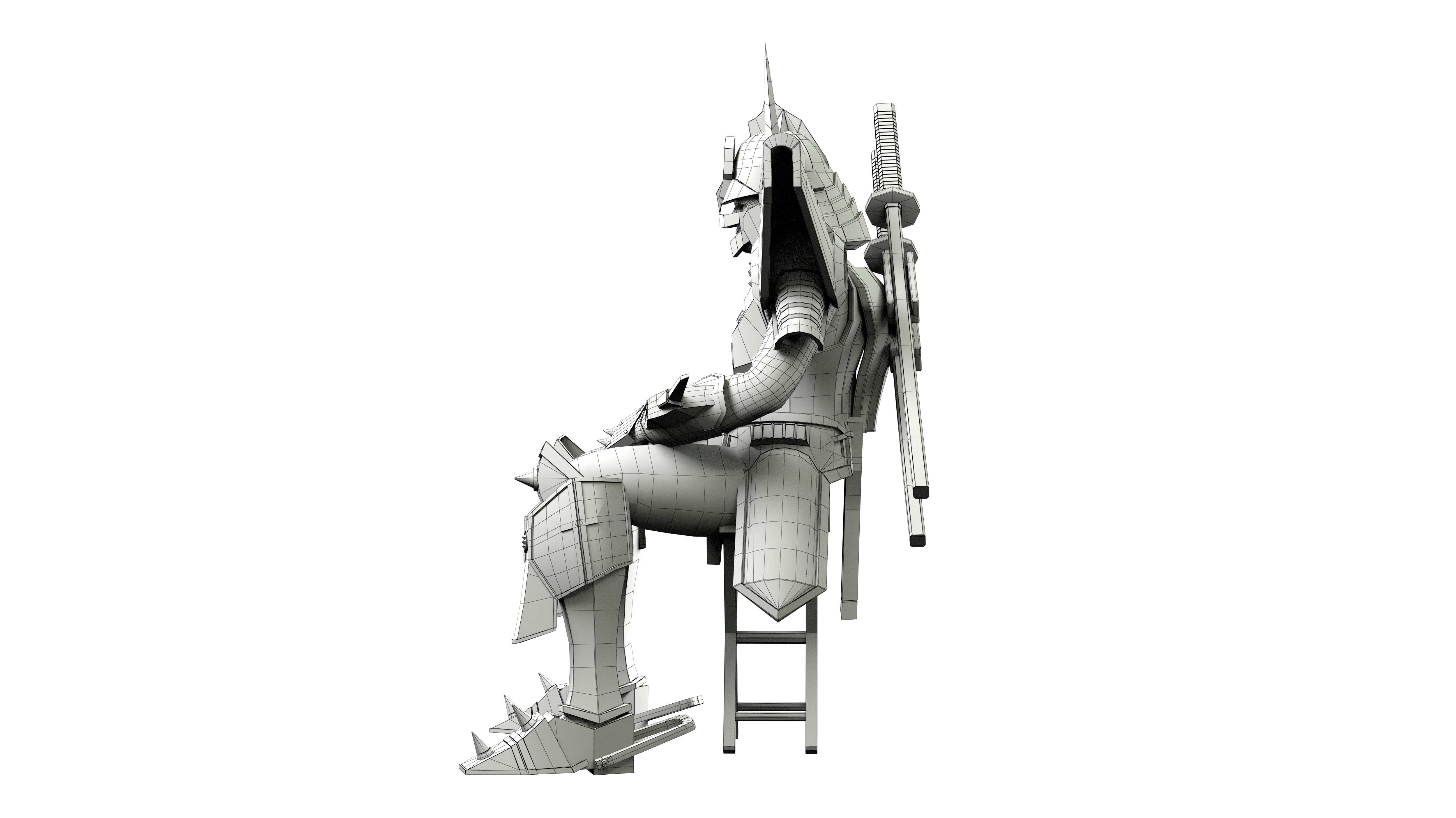 Magic Knight Rayearth Mecha Warriors Anime Character Blaze 3D model_19