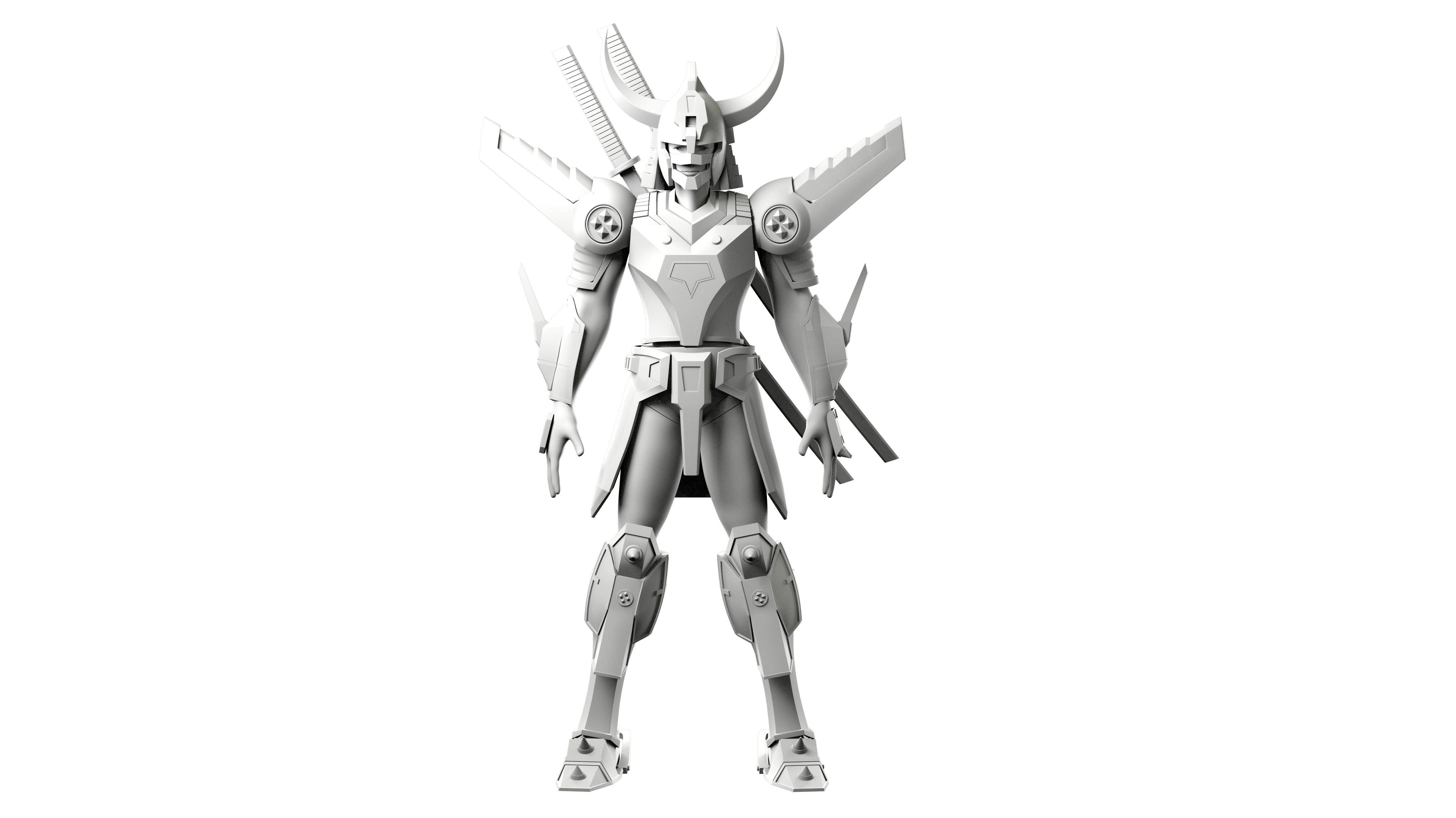 Magic Knight Rayearth Mecha Warriors Anime Character Blaze 3D model_32