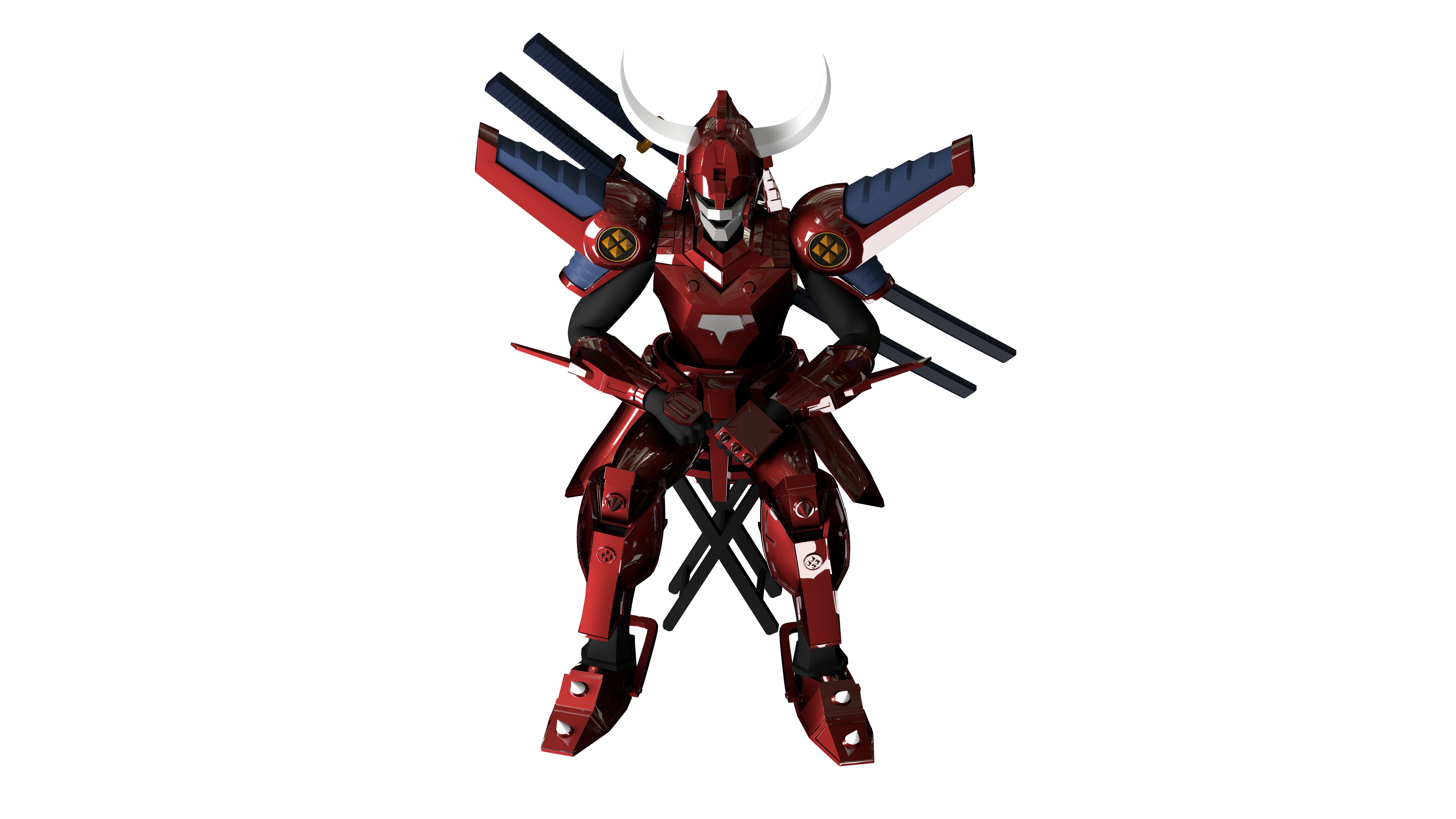 Magic Knight Rayearth Mecha Warriors Anime Character Blaze 3D model_4