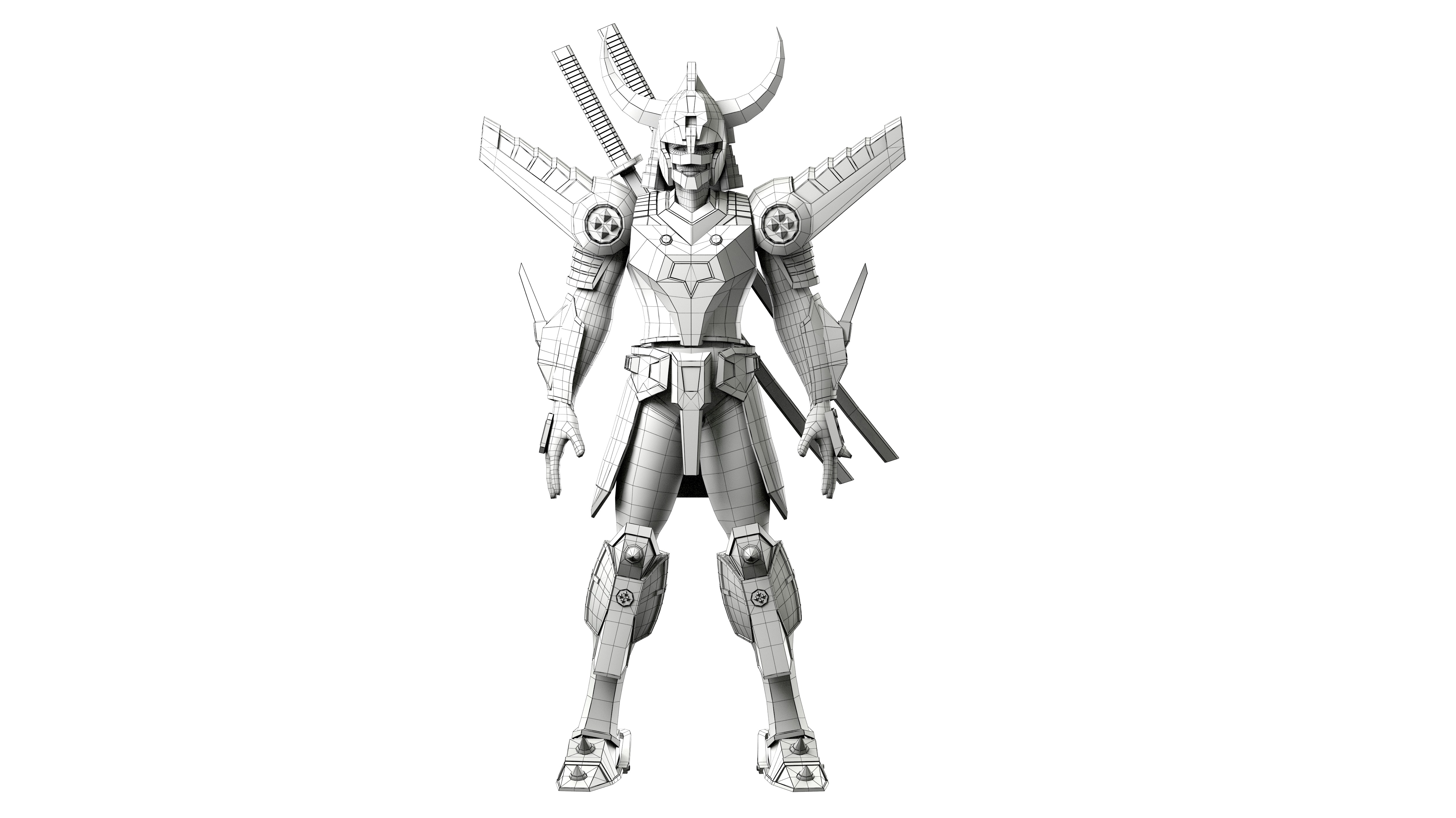 Magic Knight Rayearth Mecha Warriors Anime Character Blaze 3D model_18