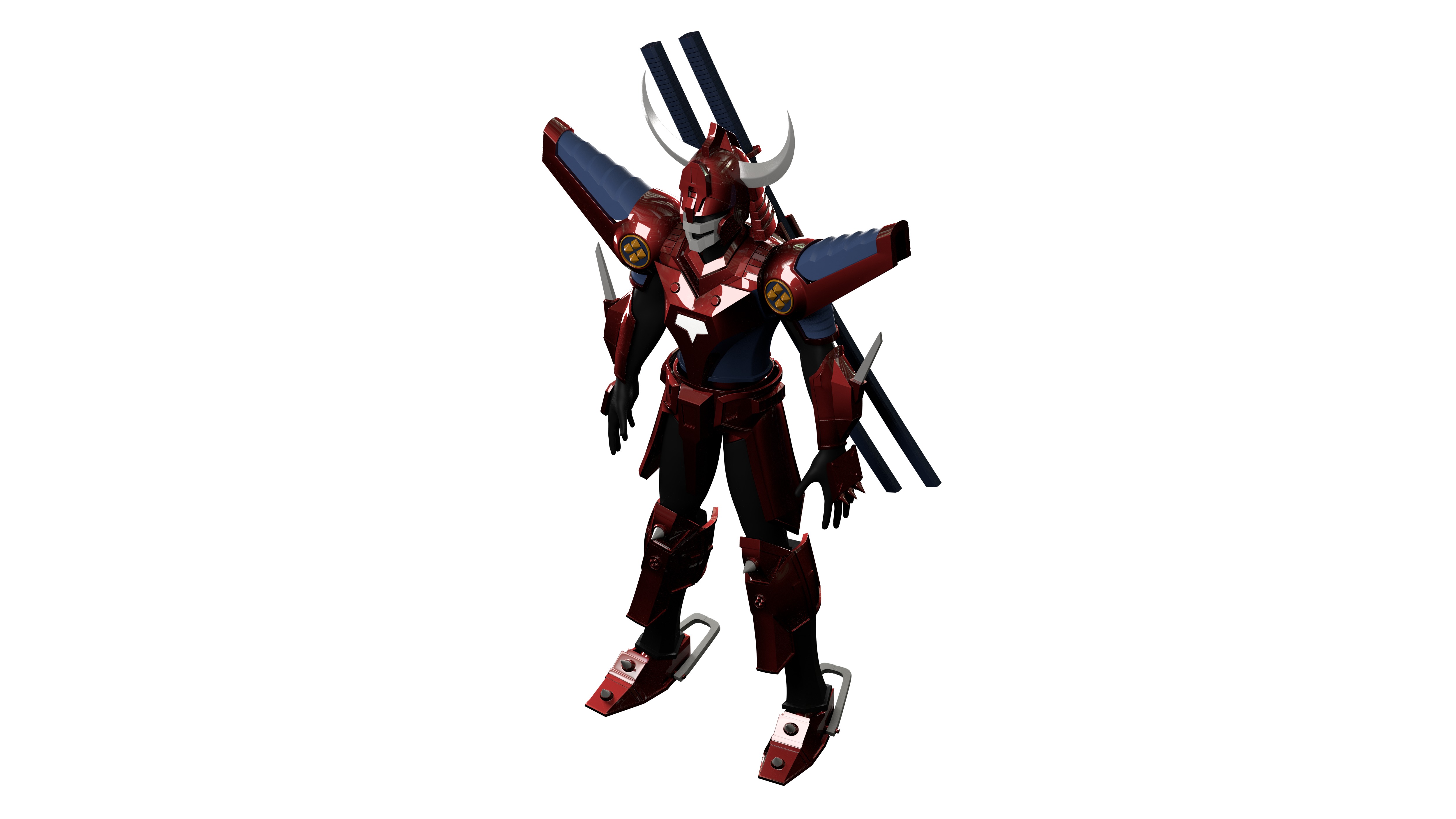 Magic Knight Rayearth Mecha Warriors Anime Character Blaze 3D model_13